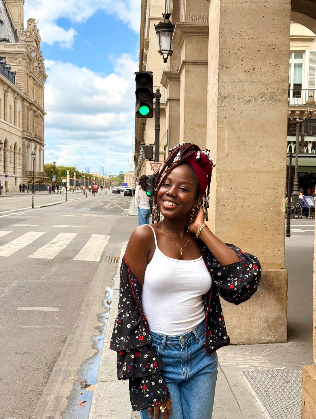 Kimono court Floral “Layla” – Élégance Marocaine & Charme Contemporain